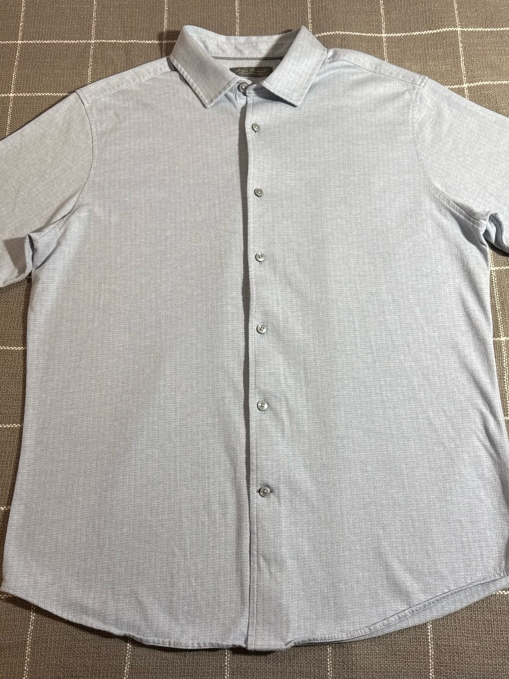 Daniel Cremieux Signature Collection - Powder Blue Short-Sleeve Cotton Shirt